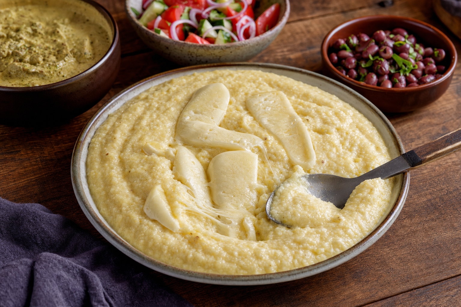 Ghomi — Megrelischer Maisbrei mit schmelzendem Sulguni