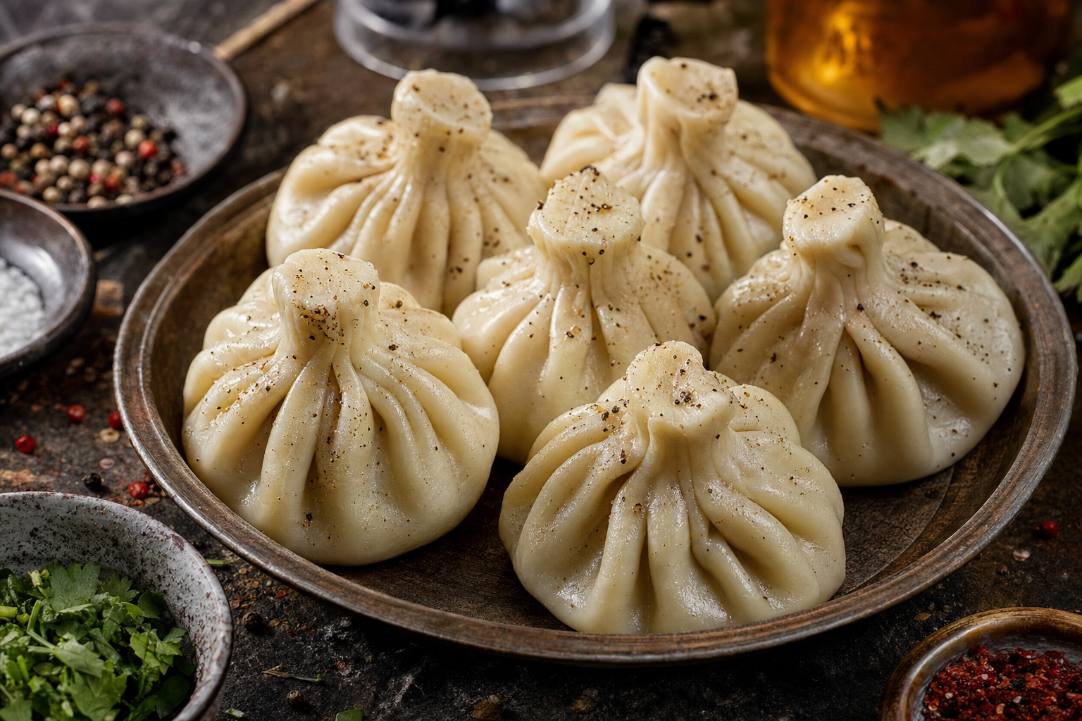 Kalakuri Chinkali — Städtische Chinkali aus Tiflis: saftige Teigtaschen mit Rind, Schwein und Koriander